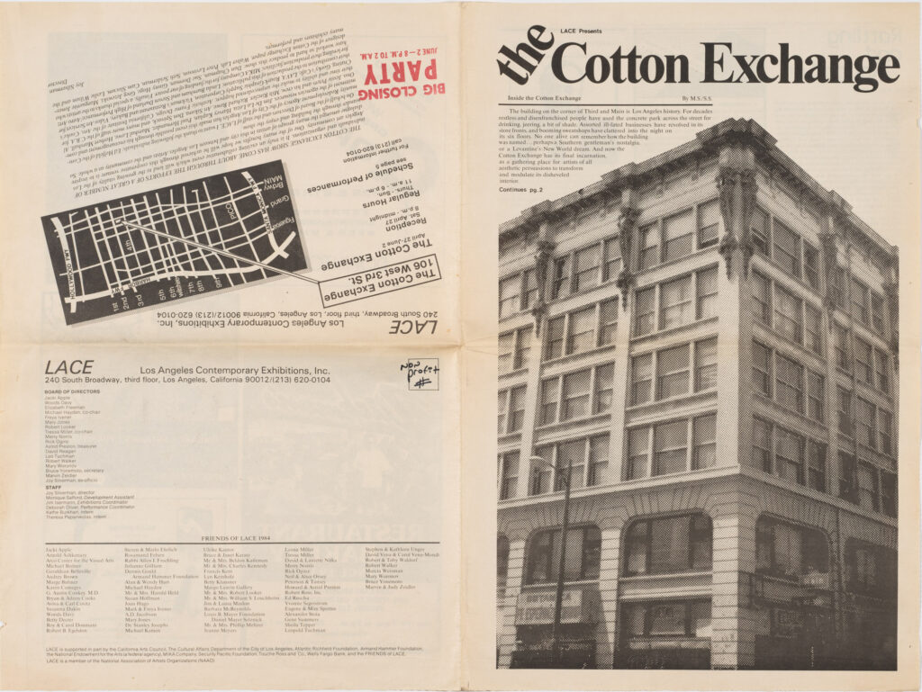 LACE Cotton Exchange Show Flyer