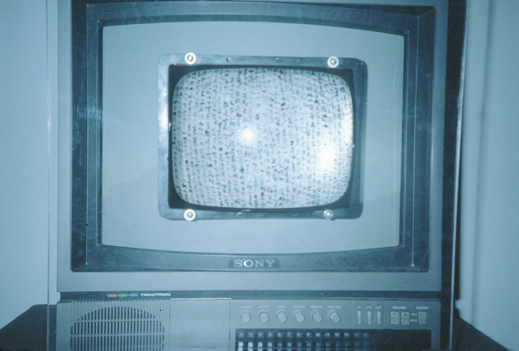 image of television with writing on it