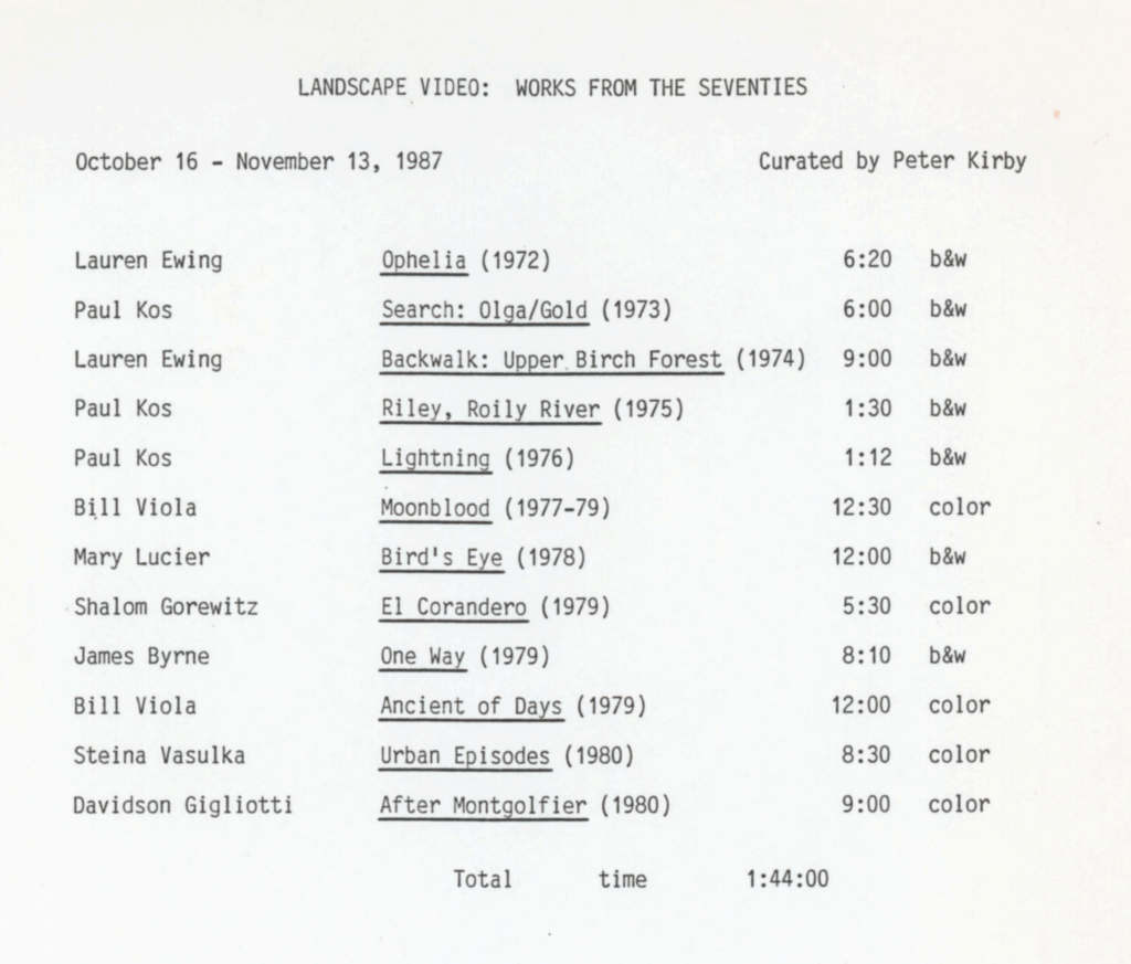 Landscape Video Run of Show