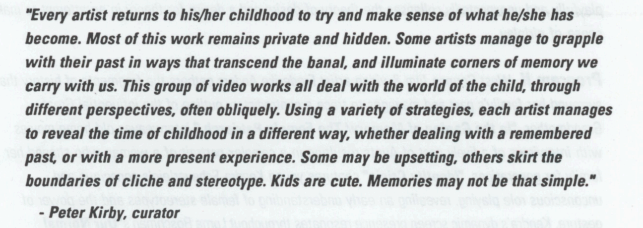 Peter Kirby Curatorial statement