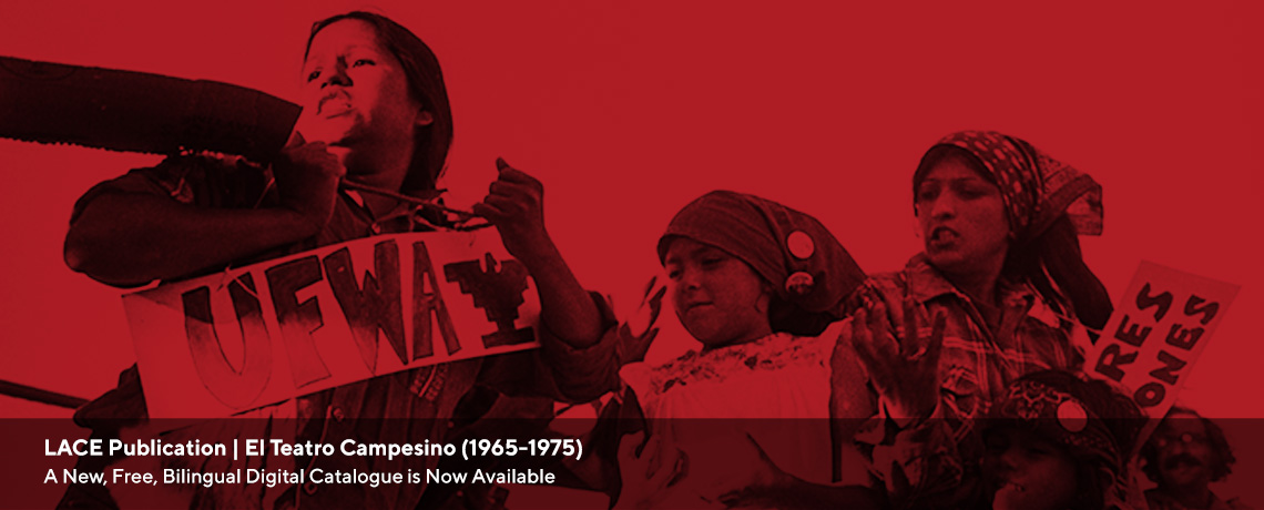 Banner Image promoting the release of a free online publication called "El Teatro Campesino (1965-1975)