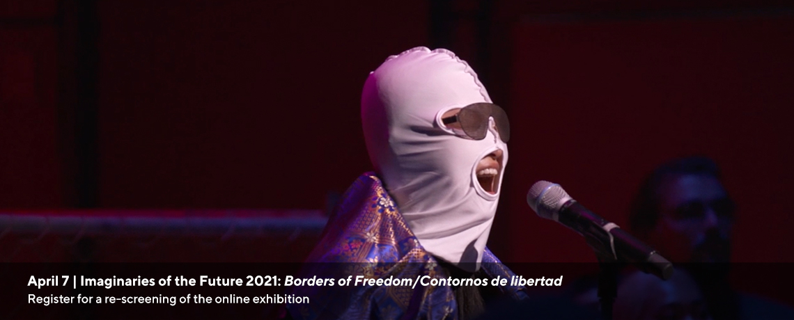 image promotes the rescreening of the video exhibition "Borders of Freedom/ Contornos de libertad"