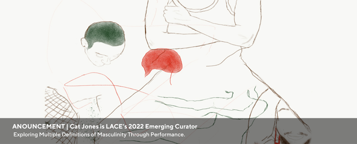 Web Banner announcing that Cat Jones has been selected as LACE's 2022 Emerging Curator